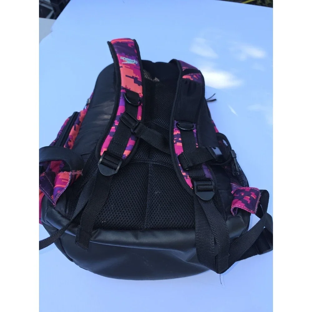 Speedo Teamster Backpack 25L Pink Digicam Colorful Waterproof Wet Compartment